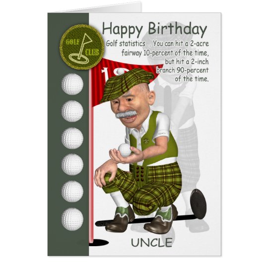 Gruß-Karte Onkel-Golfer Birthday mit Spaß Karte