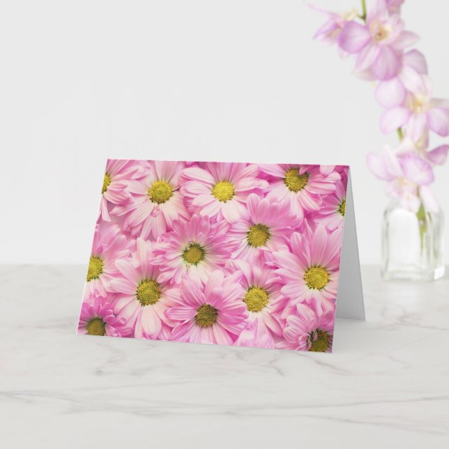 Gruß-Karte - rosa Gerbera-Gänseblümchen Karte (Orchidee)