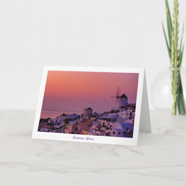 Gruß-Karte - Santorini Sonnenuntergang, Karte (Vorderseite)