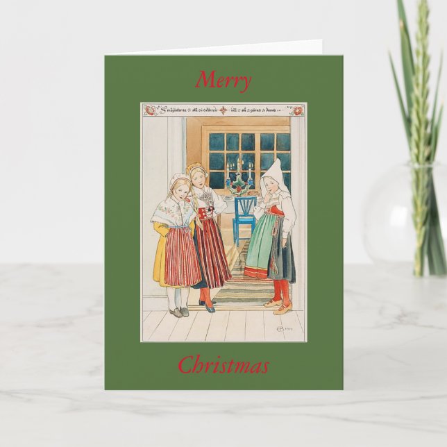 Gruß-Karte - schwedisches Weihnachten (Vorderseite)