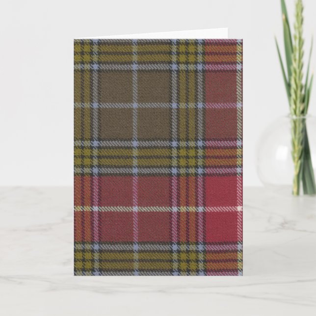 Gruß-Karten-Buchanan alter verwitterter Tartan Karte (Vorderseite)