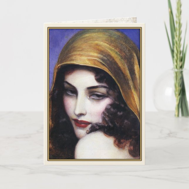Gruß-Karten-Kunst mit einem schönen Sinti und Karte (Vorderseite)