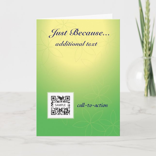 Gruß-Karten-Schablone gerade weil Karte (Vorderseite)