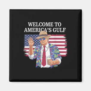 Gruß vom Golf Beach of America Patriotic Magnet