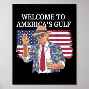 Gruß vom Golf Beach of America Patriotic Poster