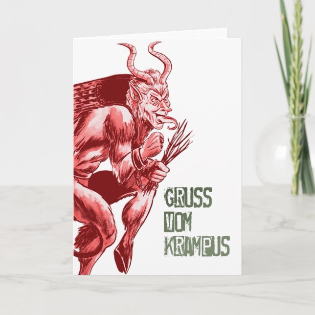 Gruss Vom Krampus Feiertagskarte (Vorderseite)