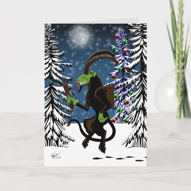 Gruss vom Krampus Feiertagskarte (Vorderseite)
