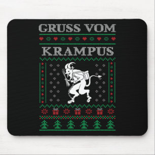 Gruss Vom Krampus Goth Ugly Christmas Sweater Kram Mousepad