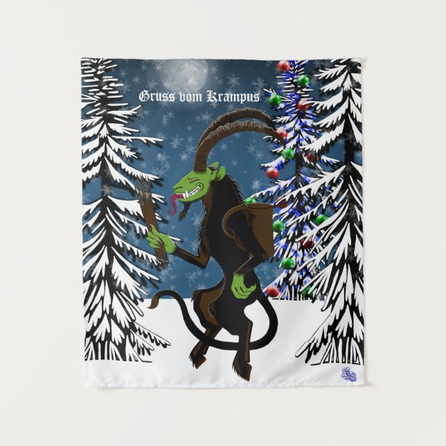 Gruss vom Krampus Wandteppich (Vorderseite)