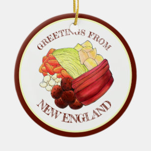 Gruß vom New England Classic Boiled Dinner Keramik Ornament