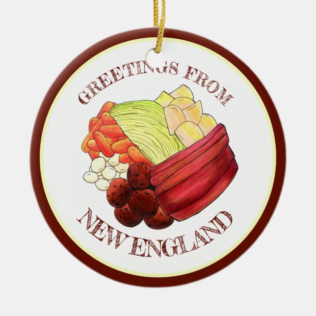 Gruß vom New England Classic Boiled Dinner Keramik Ornament (Vorne)