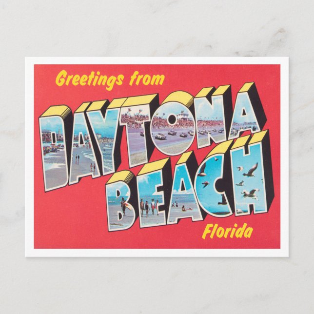 Gruß vom Strand von Daytona, Florida Travel Postkarte (Vorderseite)