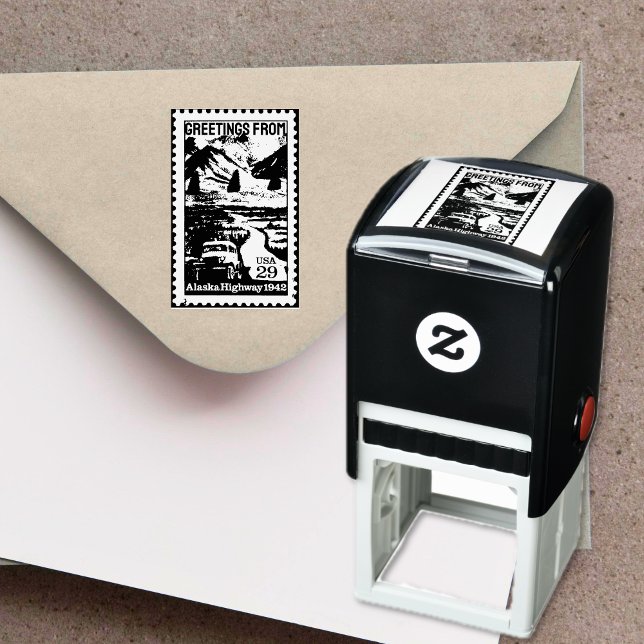 Gruß von Alaska Retro Briefmarke Permastempel (Greetings from Alaska Retro Stamp)