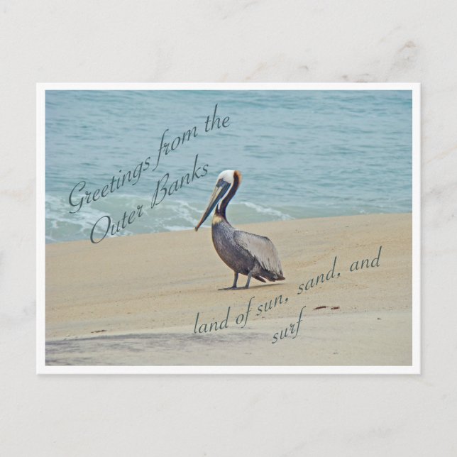 Gruß von Außenbanken OBX NC Postkarte (Vorderseite)