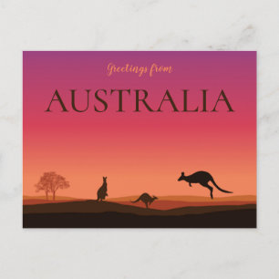 Gruß von Austrailia Postcard Kangaroos Postkarte