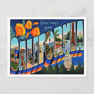 Gruß von California Travel Postcard Postkarte