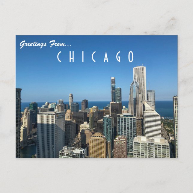 Gruß von Chicago Postcard Postkarte (Vorderseite)