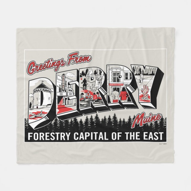 Gruß von Derry Maine Fleecedecke (Vorderseite (Horizontal))