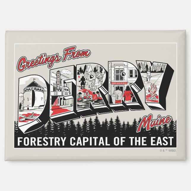 Gruß von Derry Maine Magnet (Vorderseite)