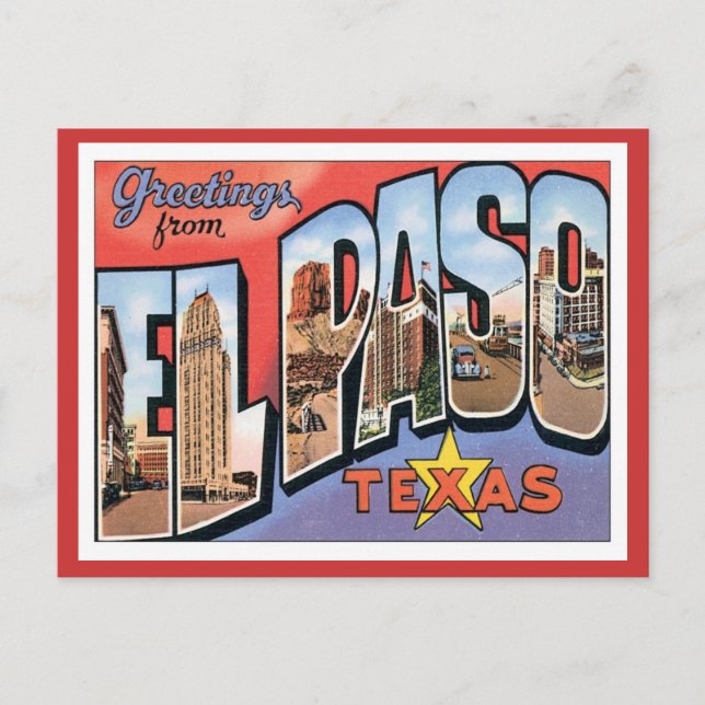 Gruß von EL Paso, Texas Postkarte (Vorderseite)