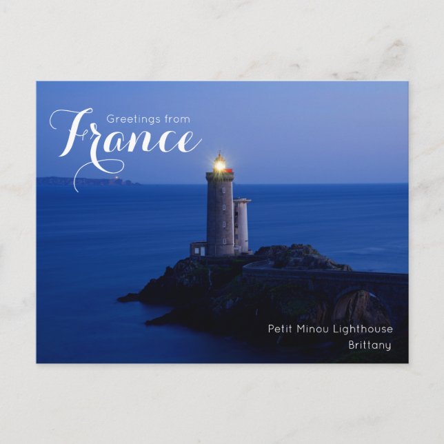 Gruß von France Petit Minou Lighthouse Card Postkarte (Vorderseite)