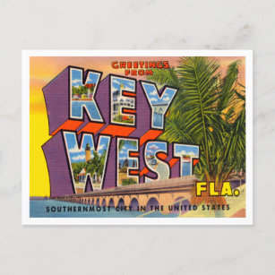 Gruß von Key West, Florida Vintage Travel Postkarte