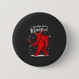 Gruß von Krampus Xmas Weihnachten Button