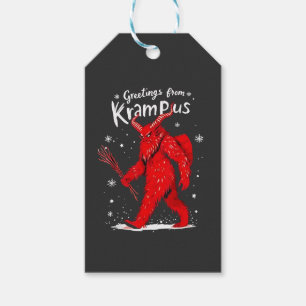 Gruß von Krampus Xmas Weihnachten Geschenkanhänger