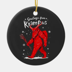 Gruß von Krampus Xmas Weihnachten Keramik Ornament