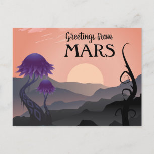 Gruß von Mars Travel Postcard Postkarte