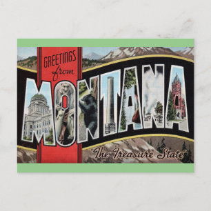 Gruß von Montana Travel Postcard Postkarte