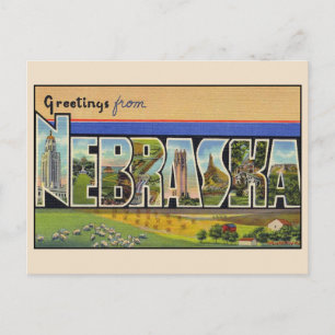 Gruß von Nebraska Große Briefkarte Postkarte