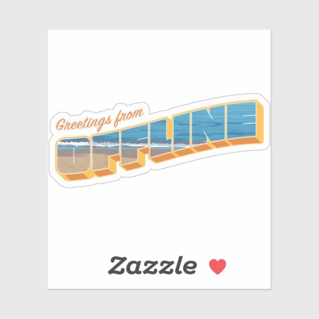 Gruß von Offline Aufkleber (Blatt)