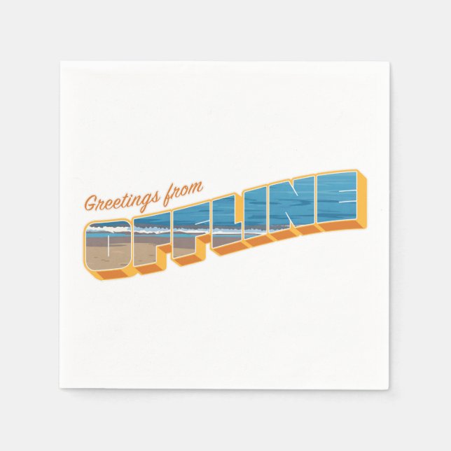 Gruß von Offline Serviette (Vorderseite)