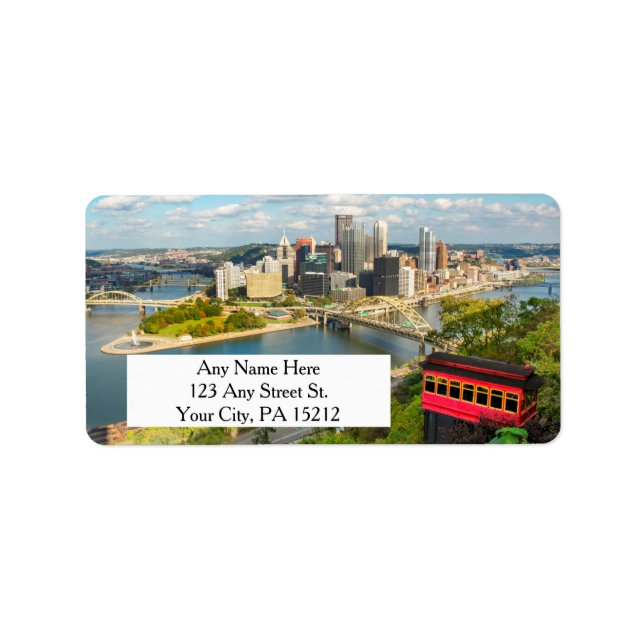 Gruß von Pittsburgh PA Adressaufkleber (Vorne)