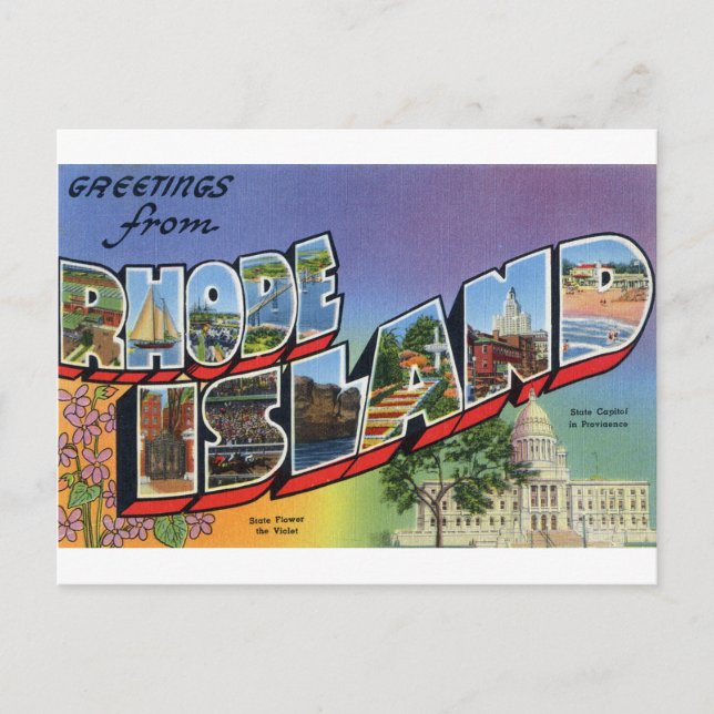 Gruß von Rhode Island Postkarte (Vorderseite)