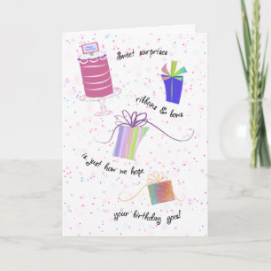 Gruß von Ribbons und Bows am 70. Geburtstag Karte