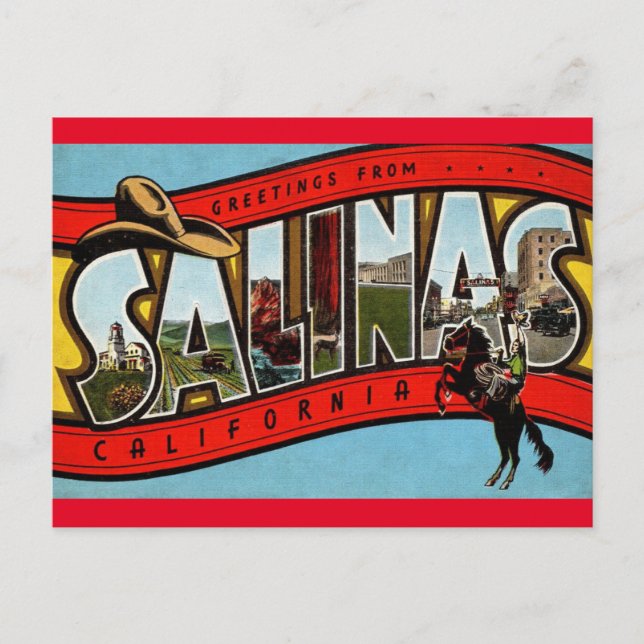 Gruß von Salinas California Travel Postcard Postkarte (Vorderseite)