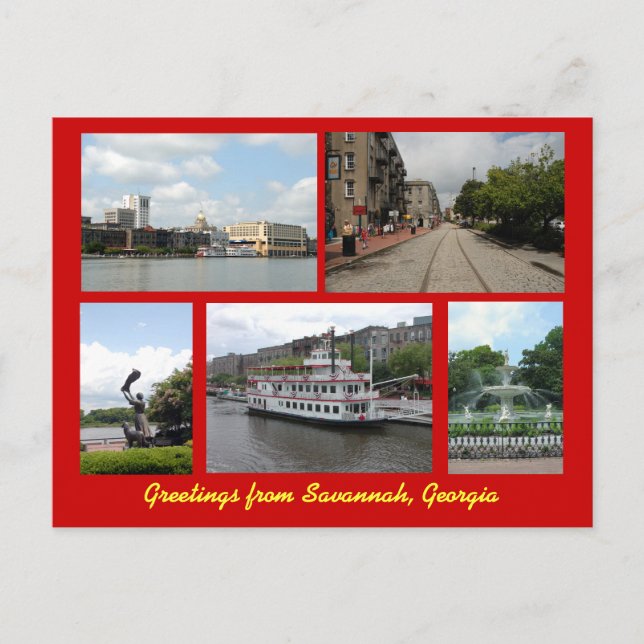 Gruß von Savannah Georgia Postcard Postkarte (Vorderseite)