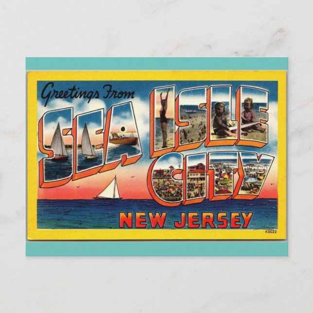 Gruß von Sea Isle City New Jersey Travel Postkarte (Vorderseite)