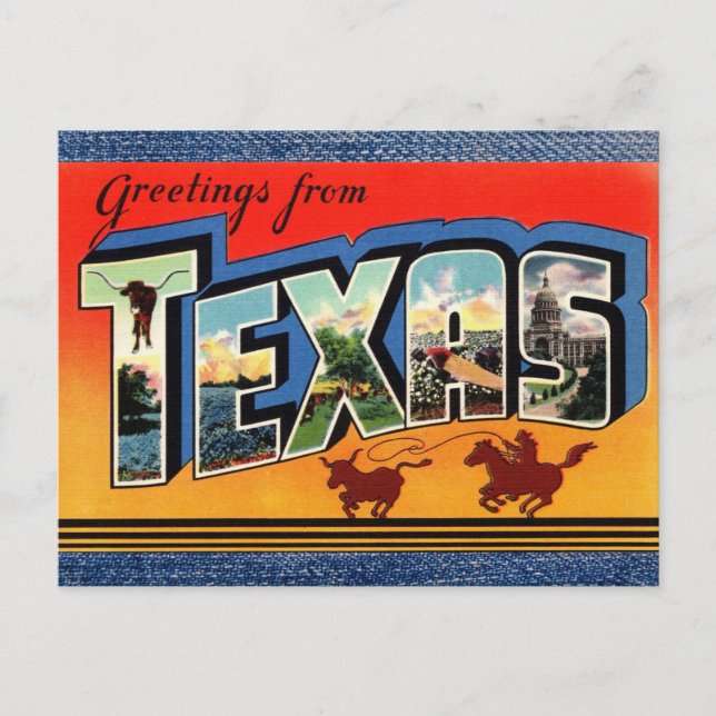 Gruß von Texas Travel Postcard Postkarte (Vorderseite)
