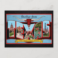 Gruß von Texas Travel Postcard