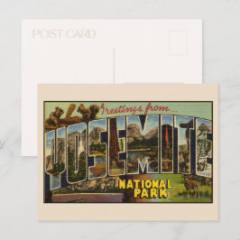 Gruß von Yosemite Large Letter Vintag Postkarte