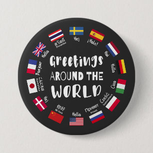 Grüße auf der ganzen Welt, Hallo in allen Sprachen Button