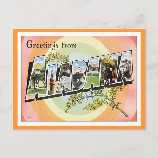 Grüße aus Alabama Postkarte (Vorderseite)
