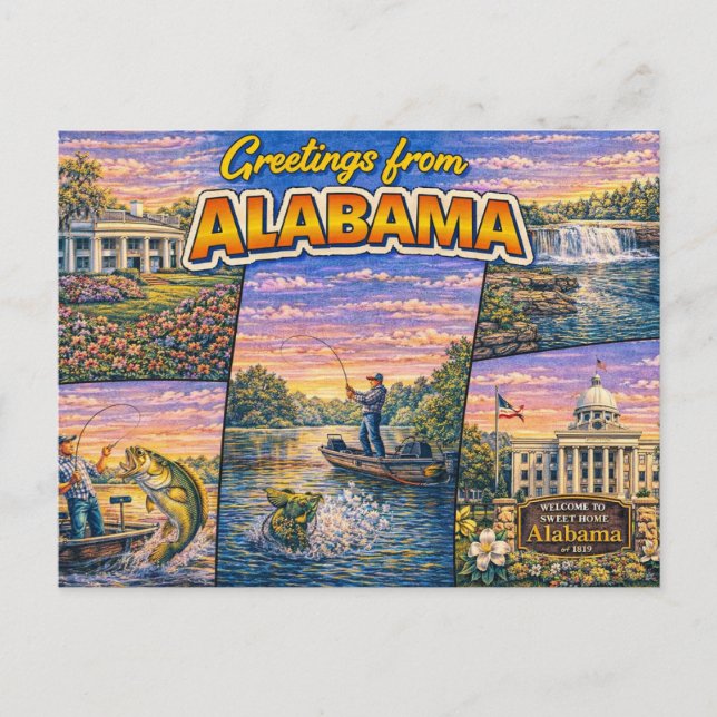Grüße aus Alabama Postkarte (Vorderseite)