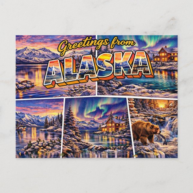 Grüße aus Alaska Postkarte (Vorderseite)