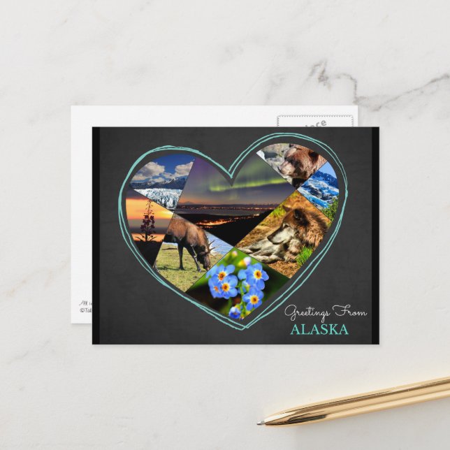 Grüße aus Alaska ♥ Postkarte (Vorderseite/Rückseite Beispiel)