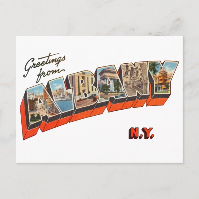 Grüße aus Albany New York Postkarte (Vorderseite)