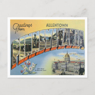 Grüße aus Allentown, Pennsylvania Reise Postkarte